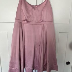 Satin Pink Dress With Pockets